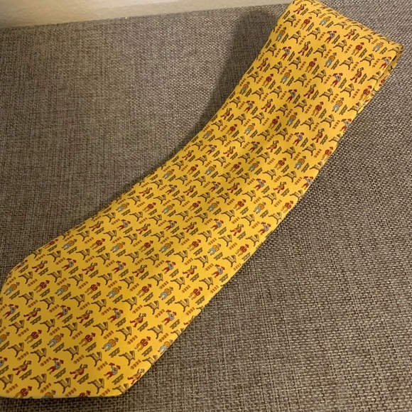 Salvatore Ferragamo Gazelle Animal Printed Silk Tie